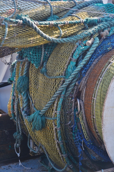 fishing trawler's net closeup